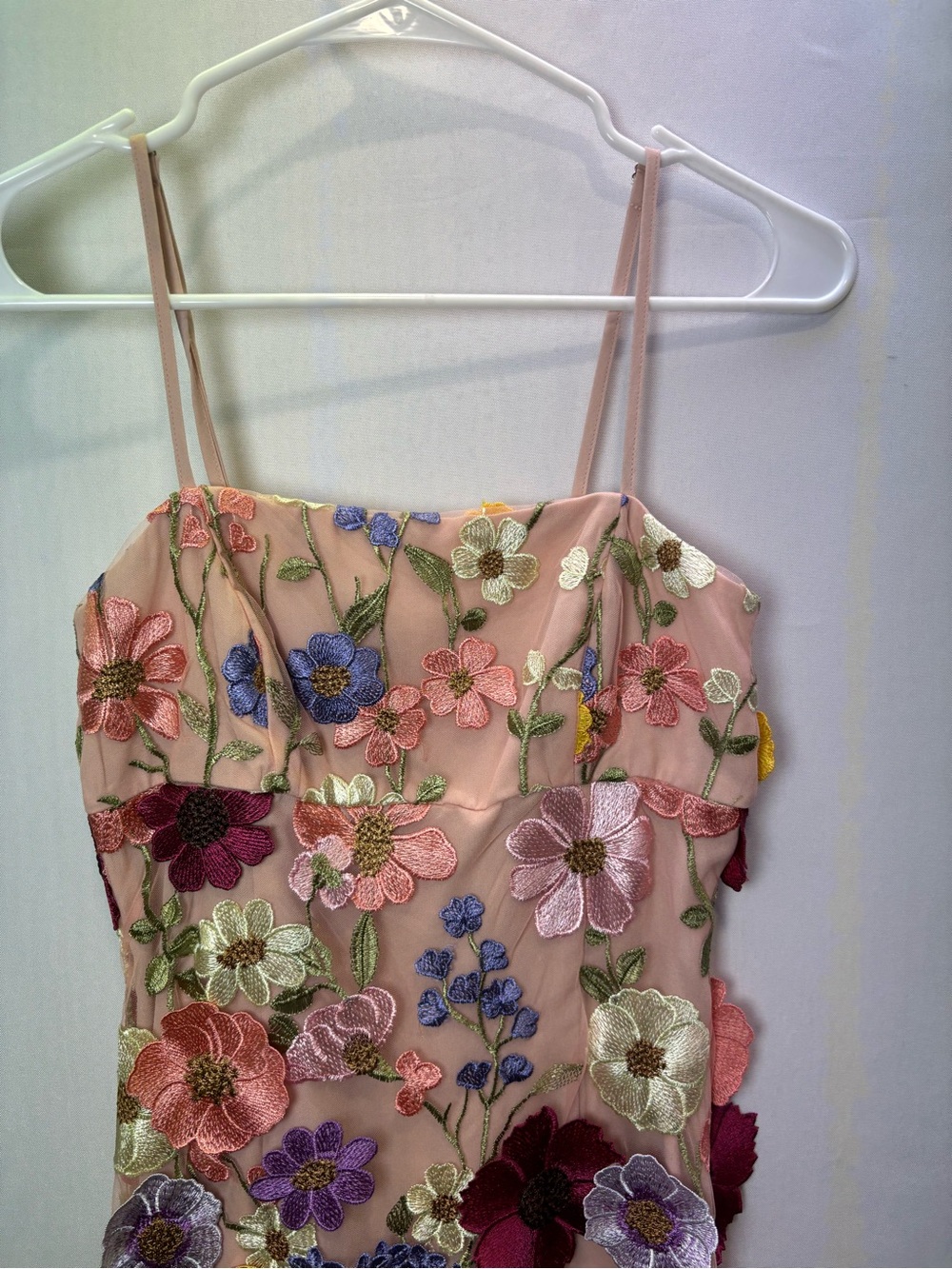 Storia Pink Floral Appliqué Mini Dress - Picture 4 of 15